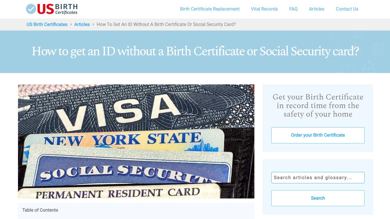 How to get an ID without a Birth Certificate or Social Security card?